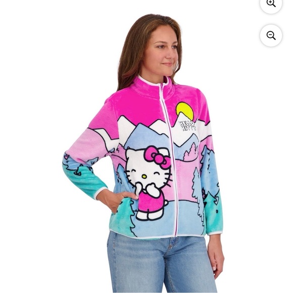 NEW Hello Kitty Women’s Scenic Plush Sweater Mountain Woods - Picture 6 of 10